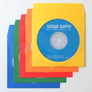 サンワサプライ 【生産完了品】DVD・CDペーパースリーブケース 1枚収納 ミックスカラー 50枚セット FCD-PS50MXN