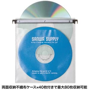 サンワサプライ 【生産完了品】DVD・CDケース オートローディング式 80枚収納 インデックスカード付 シルバー  FCD-DR3SN2 画像4