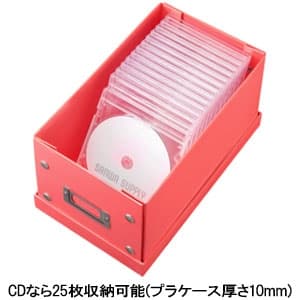 サンワサプライ 【生産完了品】組み立て式CDボックス ネームホルダー付 ピンク  FCD-MT3P 画像2