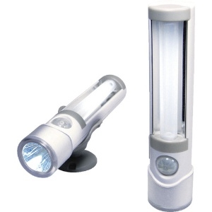 ライテックス 【在庫限り】懐中電灯付LEDセンサーライト 電池式 高輝度白色LED球×3灯 ASL-030