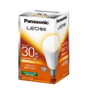 パナソニック 【生産完了品】LED電球 一般電球形 電球色相当 下方向タイプ 30形相当 350lm E26口金 LDA4L-H/E/W