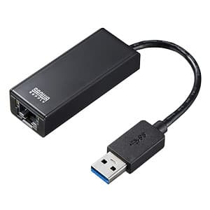 サンワサプライ 【生産完了品】USB3.0LANアダプタ Gigabit対応 ブラック USB3.0LANアダプタ Gigabit対応 ブラック LAN-ADUSBRJ45GBK