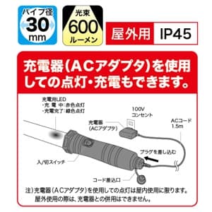 ジェフコム 【生産完了品】LEDパランドル 充電タイプ  PBL-120 画像3