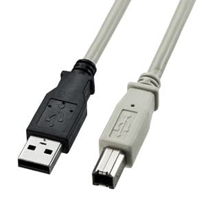 サンワサプライ 【生産完了品】USB2.0ケーブル スタンダードコネクタタイプ 5m ライトグレー USB2.0ケーブル スタンダードコネクタタイプ 5m ライトグレー KU20-5K