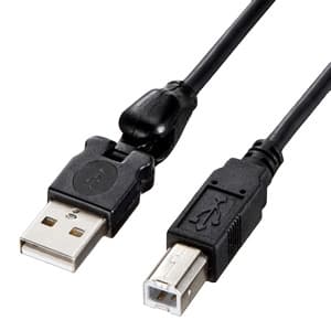 サンワサプライ 【生産完了品】USB2.0ケーブル 3Dコネクタ 1.5m ブラック KU20-3D15NBK