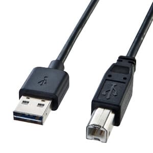 サンワサプライ 両面挿せるUSB2.0ケーブル A-B標準 5m ブラック 両面挿せるUSB2.0ケーブル A-B標準 5m ブラック KU-R5