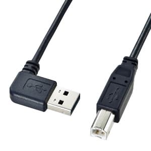 サンワサプライ 【生産完了品】両面挿せるL型USB2.0ケーブル A-B標準 5m ブラック KU-RL5