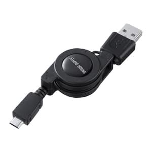 サンワサプライ 【生産完了品】USB2.0モバイルケーブル 巻き取りタイプ 約0.1〜0.8m ブラック USB2.0モバイルケーブル 巻き取りタイプ 約0.1〜0.8m ブラック KU-M08MCBBK