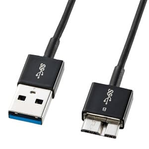 サンワサプライ 【生産完了品】USB3.0対応マイクロケーブル 超極細タイプ 0.3m ブラック USB3.0対応マイクロケーブル 超極細タイプ 0.3m ブラック KU30-AMCSS03