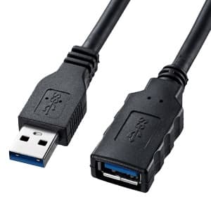 サンワサプライ 【生産完了品】USB3.0延長ケーブル 0.5m ブラック KU30-EN05