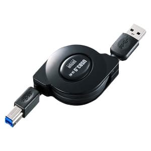 サンワサプライ 【生産完了品】USB3.0ケーブル 巻き取りタイプ 0.1〜1m ブラック KU30-M10
