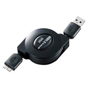 サンワサプライ 【生産完了品】USB3.0マイクロケーブル 巻き取りタイプ 0.1〜1m ブラック KU30-M10MCB