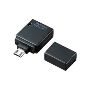 サンワサプライ 【生産完了品】USB・MicroUSB変換アダプタ ストラップホール付 ブラック USB・MicroUSB変換アダプタ ストラップホール付 ブラック AD-USB19BK