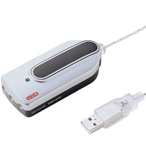 サンワサプライ 【生産完了品】USBオーディオ変換アダプタ 小型タイプ ケーブル長1.8m シルバー MM-ADUSB