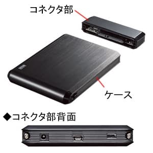 サンワサプライ 【生産完了品】SATA対応2.5インチハードディスクアルミケース USB2.0対応 ブラック SATA対応2.5インチハードディスクアルミケース USB2.0対応 ブラック TK-RF25SAUL 画像2