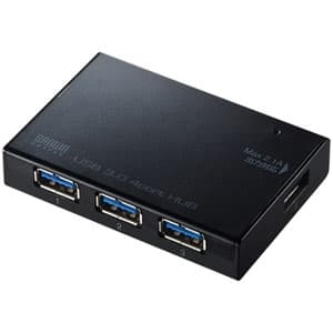 サンワサプライ 【生産完了品】USB3.0ハブ 4ポート 最大2.1A出力ポート搭載 ブラック USB-3HCA410BK