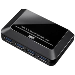サンワサプライ 【生産完了品】USB3.0ハブ 4ポート スーパースピードモード対応 ブラック USB-HGW410BKN