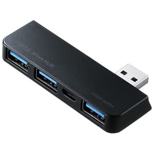 サンワサプライ 【生産完了品】USB3.0ハブ 3ポート SurfacePro用 ブラック USB-3HSS1BKK