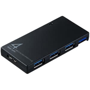 サンワサプライ 【生産完了品】USB3.0ハブ 4ポート 2種類ケーブル付 ブラック USB-HVM415BK