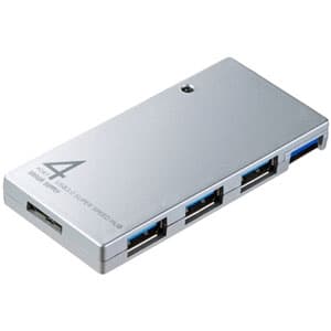 サンワサプライ 【生産完了品】USB3.0ハブ 4ポート 2種類ケーブル付 シルバー USB-HVM415SV