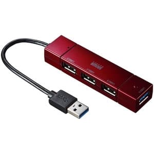 サンワサプライ 【生産完了品】4ポートUSBコンボハブ USB3.0(1ポート)+USB2.0(3ポート) レッド 4ポートUSBコンボハブ USB3.0(1ポート)+USB2.0(3ポート) レッド USB-HAC402R