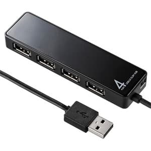 サンワサプライ 【生産完了品】USB2.0ハブ 4ポート HDD接続対応 面ファスナー付 ブラック USB2.0ハブ 4ポート HDD接続対応 面ファスナー付 ブラック USB-HTV410BKN