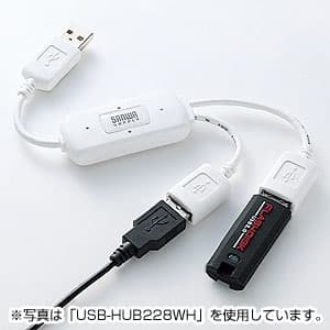 サンワサプライ 【生産完了品】USB2.0ハブ 2ポート ケーブルタイプ ブラック USB2.0ハブ 2ポート ケーブルタイプ ブラック USB-HUB228BK 画像2