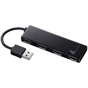 サンワサプライ 【生産完了品】USB2.0ハブ 4ポート スタンダードタイプ ブラック USB-HCH407BK