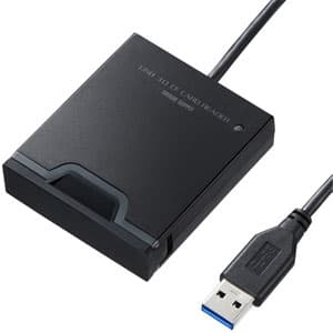 サンワサプライ 【生産完了品】USB3.0カードリーダー CFカード用 ゴムカバー付 1スロット 5メディア対応 ADR-3CFUBK