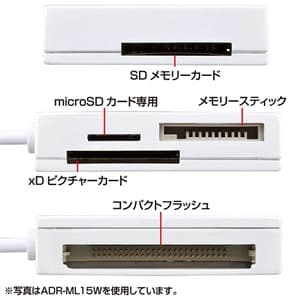 サンワサプライ 【生産完了品】USB2.0カードリーダー 5スロット 63メディア対応 ブラック USB2.0カードリーダー 5スロット 63メディア対応 ブラック ADR-ML15BK 画像2