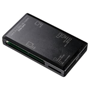 サンワサプライ 【生産完了品】USB2.0カードリーダー コンパクトカード型タイプ 4スロット 58メディア対応 ブラック ADR-ML1BK