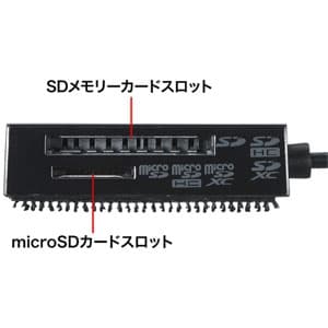 サンワサプライ 【生産完了品】USB2.0カードリーダー 面ファスナー付 2スロット ブラック USB2.0カードリーダー 面ファスナー付 2スロット ブラック ADR-MSDU3BK 画像2