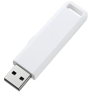 サンワサプライ 【生産完了品】USB2.0メモリ 1GB スライド式コネクタ ホワイト USB2.0メモリ 1GB スライド式コネクタ ホワイト UFD-SL1GWN