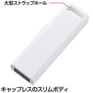 サンワサプライ 【生産完了品】USB2.0メモリ 1GB スライド式コネクタ ホワイト USB2.0メモリ 1GB スライド式コネクタ ホワイト UFD-SL1GWN 画像3