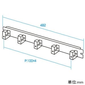 サンワサプライ 【生産完了品】ケーブルフックバー CP-SVNシリーズ専用 ケーブルフックバー CP-SVNシリーズ専用 CP-SVCHBBKN 画像2