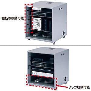 サンワサプライ NAS・HDD・ネットワーク機器収納ボックス 高さ508mm 総耐荷重50kg 鍵付き NAS・HDD・ネットワーク機器収納ボックス 高さ508mm 総耐荷重50kg 鍵付き CP-KBOX2 画像2