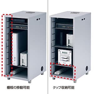 サンワサプライ NAS・HDD・ネットワーク機器収納ボックス 高さ700mm 総耐荷重50kg 鍵付き NAS・HDD・ネットワーク機器収納ボックス 高さ700mm 総耐荷重50kg 鍵付き CP-KBOX3 画像2