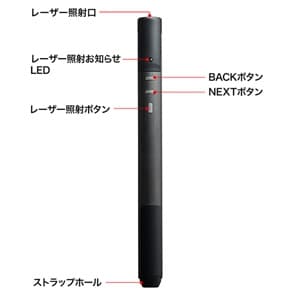 サンワサプライ 【生産完了品】パワーポインター Bluetooth4.0・2.4GHzワイヤレス両対応 緑色光 パワーポインター Bluetooth4.0・2.4GHzワイヤレス両対応 緑色光 LP-RFG105GM 画像2