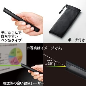 サンワサプライ 【生産完了品】パワーポインター Bluetooth4.0・2.4GHzワイヤレス両対応 緑色光 パワーポインター Bluetooth4.0・2.4GHzワイヤレス両対応 緑色光 LP-RFG105GM 画像3