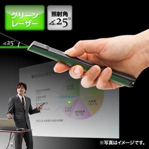 サンワサプライ 【生産完了品】レーザーポインター レーザー照射角25度 緑色光 クリップ付 レーザーポインター レーザー照射角25度 緑色光 クリップ付 LP-GL1003 画像3