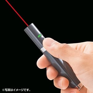 サンワサプライ 【生産完了品】レーザーポインター コンパクトサイズ 赤色光 ストラップホール付 ダークシルバー レーザーポインター コンパクトサイズ 赤色光 ストラップホール付 ダークシルバー LP-RD308DS 画像2