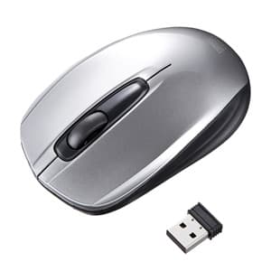 サンワサプライ 【生産完了品】ワイヤレス光学式マウス 2.4GHz USBコネクタ(Aタイプ) 中型サイズ シルバー MA-WH126S