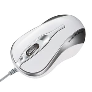 サンワサプライ 【生産完了品】有線ブルーLEDマウス USBコネクタ(Aタイプ) 小型サイズ ホワイト MA-BL1W