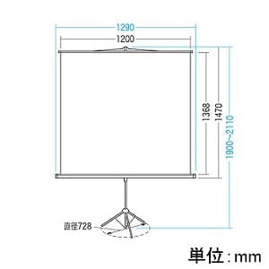 サンワサプライ プロジェクタースクリーン 三脚式 60型相当 アスペクト比1:1 プロジェクタースクリーン 三脚式 60型相当 アスペクト比1:1 PRS-S60 画像4