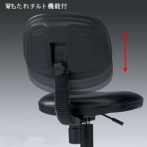 サンワサプライ 【生産完了品】OAチェア 低ホルムアルデヒドチェア ビニールレザータイプ 座面耐荷重量100kg ブラック OAチェア 低ホルムアルデヒドチェア ビニールレザータイプ 座面耐荷重量100kg ブラック SNC-E3KVBK2 画像2