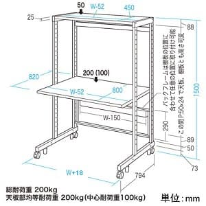 サンワサプライ 【受注生産品】eラック 高耐荷重ラック スタンダードタイプ W1800×D800×H1500mm 総耐荷重200kg 【受注生産品】eラック 高耐荷重ラック スタンダードタイプ W1800×D800×H1500mm 総耐荷重200kg ER-180N 画像3