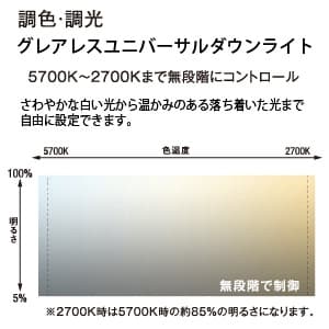 DAIKO 【生産完了品】LEDダウンライト 調色調光 CDM-T35W相当 埋込穴φ100mm 配光角30度 グレアレス ユニバーサルタイプ ブラック LEDダウンライト 調色調光 CDM-T35W相当 埋込穴φ100mm 配光角30度 グレアレス ユニバーサルタイプ ブラック LZD-91821FB 画像2