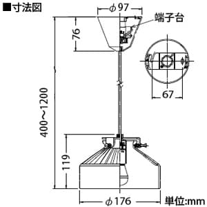 DAIKO 【生産完了品】LEDペンダントライト 電球色 非調光タイプ E17口金 白熱灯60Wタイプ 端子台木ネジ取付方式 ガラス製セード LEDペンダントライト 電球色 非調光タイプ E17口金 白熱灯60Wタイプ 端子台木ネジ取付方式 ガラス製セード DPN-38711Y 画像2