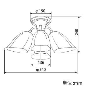 山田照明 LEDランプ交換型シャンデリア 〜6畳用 非調光 LED電球7.8W×4 電球色 E26口金 ランプ付 LEDランプ交換型シャンデリア 〜6畳用 非調光 LED電球7.8W×4 電球色 E26口金 ランプ付 CD-4330-L 画像2