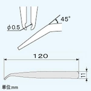 エンジニア 【生産完了品】SMDピンセット 丸型タイプ 非磁性タイプ 全長120mm SMDピンセット 丸型タイプ 非磁性タイプ 全長120mm PT-24 画像3